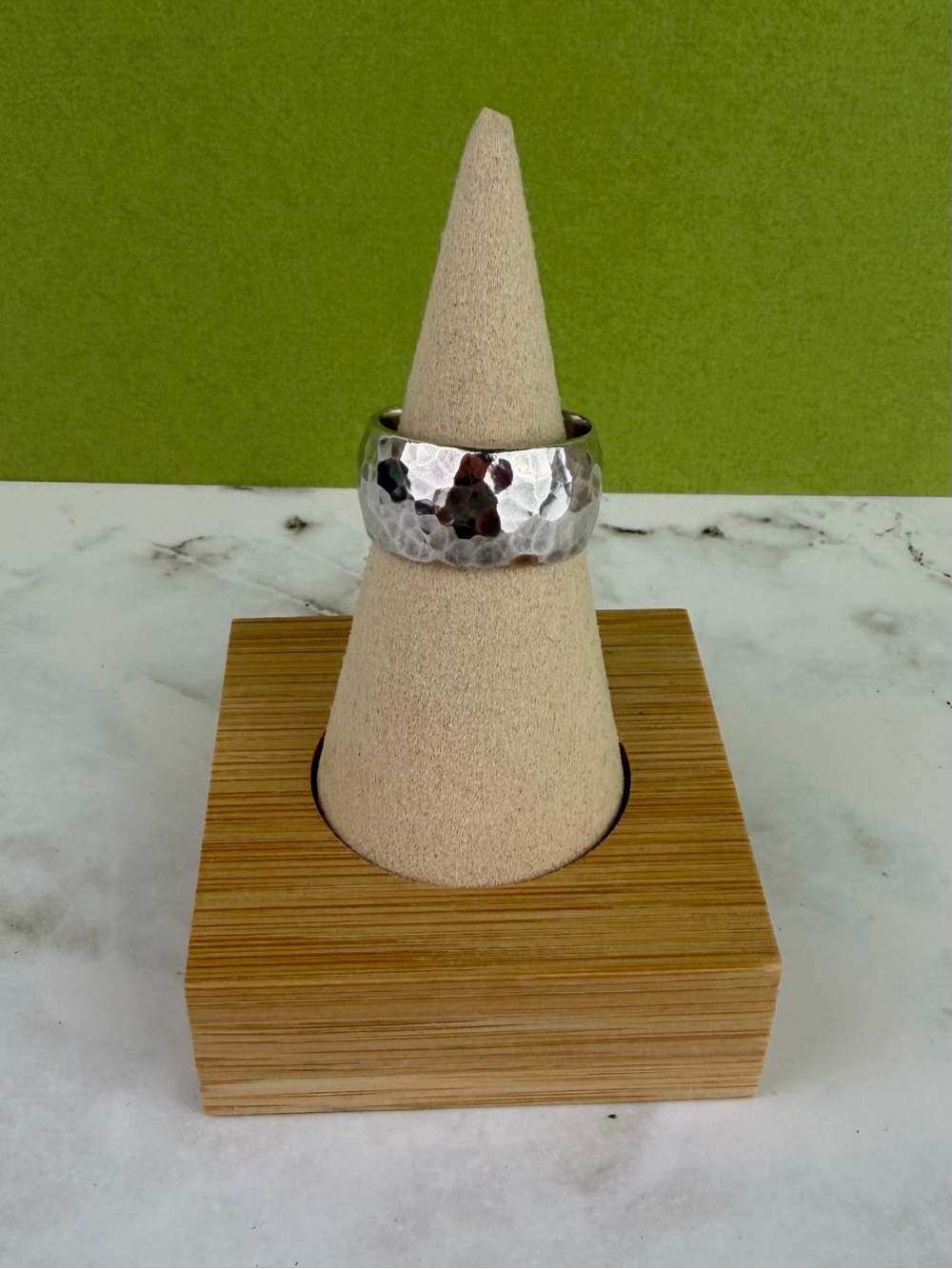 Silpada 925 Sterling Silver Hammered Wide Band Cuff Ring - Size 8.5